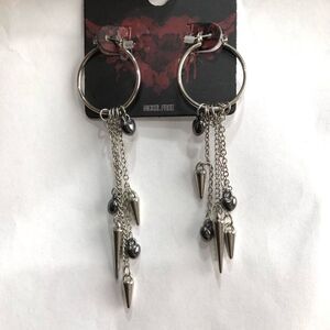 Silver Hoop Heart Multi-Chain Drop Earrings (a)48